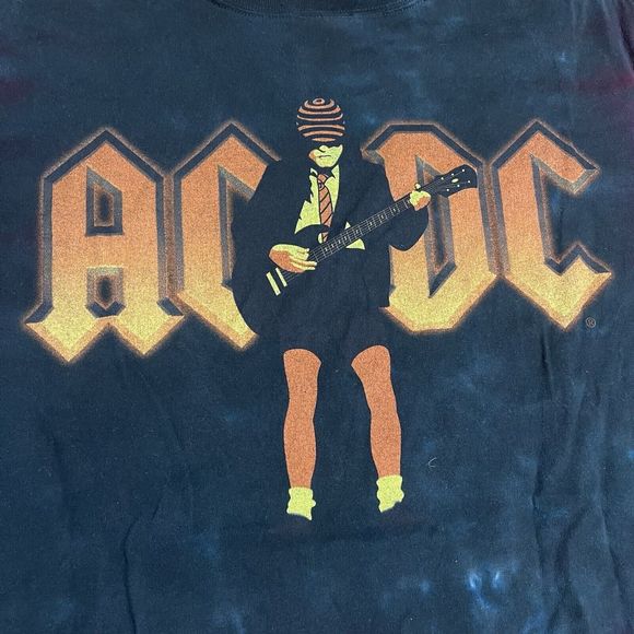 Vintage Liquid Blue ACDC Highway To Hell Tie Dye T-Shirt Men’s Size Large RARE - Picture 10 of 11